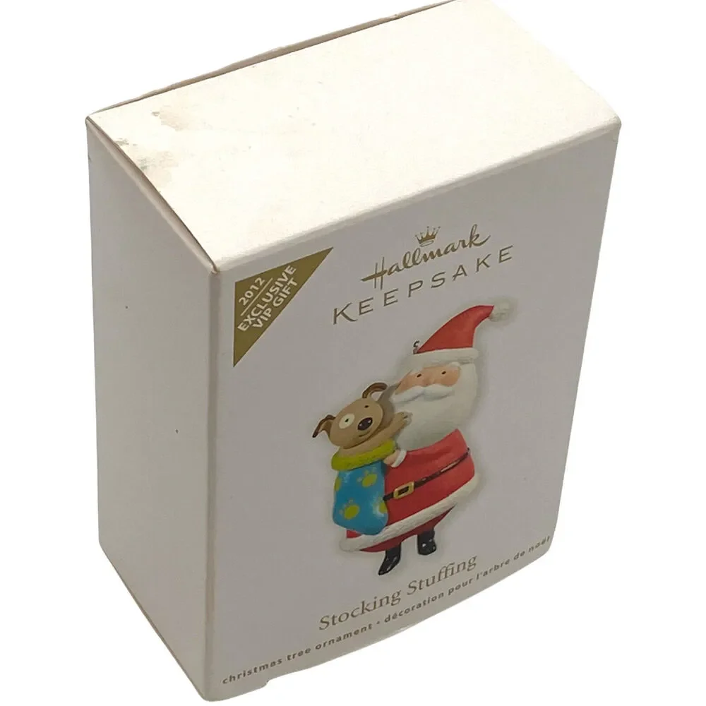 Hallmark Keepsake Ornament 2012 VIP Gift Santa Holding Puppy Christmas Dog Rare